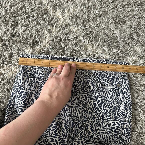 J. Crew Midrise Toothpick Fern Leaf Print Jeans Blue White Pants Skinny 27 27R - Picture 10 of 10